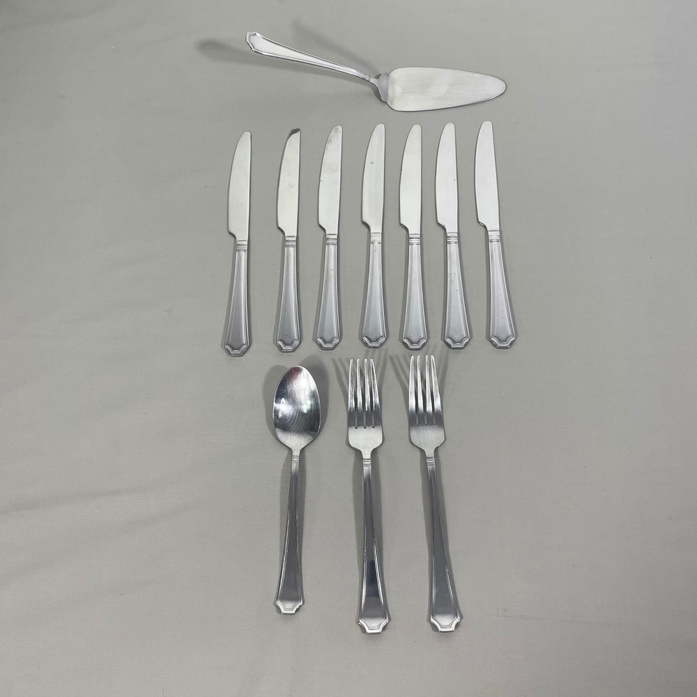 International Silver Carleigh 11‎ piece Stainless Steel Flatware & Pie Server